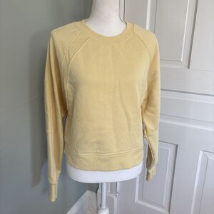 Danskin Yellow Crewneck Cropped Sweatshirt With Thumbholes Size Small